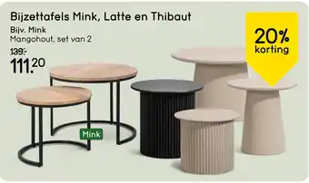 Leen Bakker Bijzettafels Mink, Latte en Thibaut aanbieding