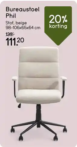 Leen Bakker Bureaustoel Phil aanbieding