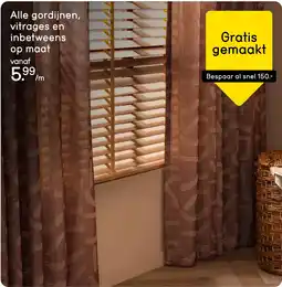 Leen Bakker Alle gordijnen, vitrages en inbetweens op maat aanbieding