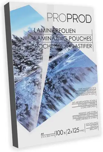 Amazon ProProd - Lamineerhoes/Lamineerfolie - A4 2x125mic - 100 stuks - Glanzend aanbieding
