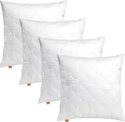Amazon sleepling 191174 set van 4 kussens met ritssluiting, 100% microvezel, 50 x 50 cm, wit aanbieding