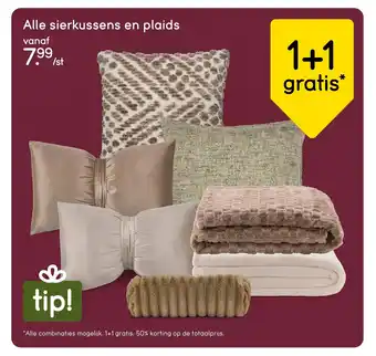 Leen Bakker Alle sierkussens en plaids aanbieding