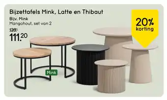 Leen Bakker Bijzettafels Mink, Latte en Thibaut aanbieding