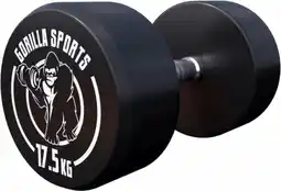 Bol.com Gorilla Sports Dumbell - 175 kg - Gietijzer (rubber coating) - Met logo aanbieding