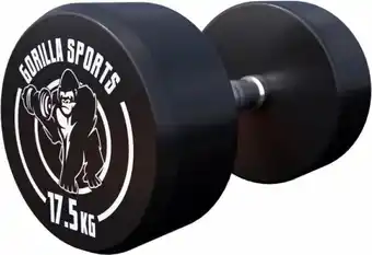 Bol.com Gorilla Sports Dumbell - 175 kg - Gietijzer (rubber coating) - Met logo aanbieding