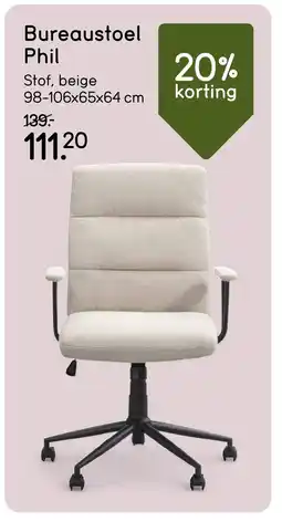 Leen Bakker Bureaustoel Phil aanbieding