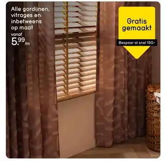 Leen Bakker Alle gordijnen, vitrages en inbetweens op maat aanbieding