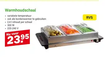 Van Cranenbroek Warmhoudschaal aanbieding