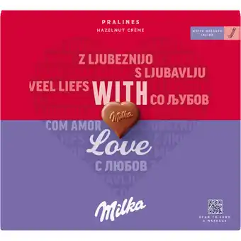 Albert Heijn Milka With love pralines hazelnut crème aanbieding