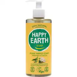 Albert Heijn Happy Earth Pure hand soap jasmine ho wood aanbieding