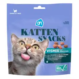 Albert Heijn AH Kattensnacks vismix met zalm en forel aanbieding
