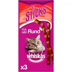 Albert Heijn Whiskas Sticks rund kattensnacks aanbieding