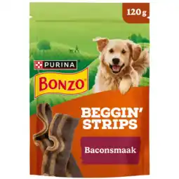 Albert Heijn Bonzo Beggin' strips baconsmaak hondensnack aanbieding