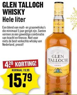Dirck 3 GLEN TALLOCH WHISKY aanbieding