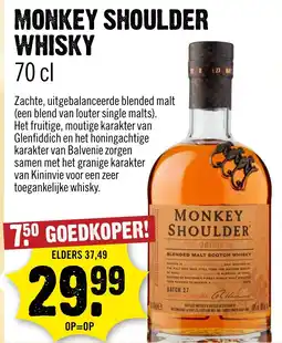 Dirck 3 Monkey shoulder whisky aanbieding