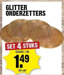 Dirck 3 Glitter Onderzetters aanbieding
