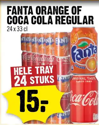 Dirck 3 Fanta orange of coca cola regular aanbieding