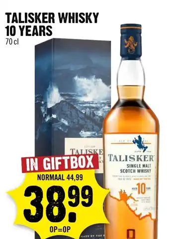 Dirck 3 Talisker whisky 10 years aanbieding