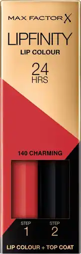 Amazon Max Factor Lipfinity Lip Colour 2-step Long Lasting lippenstift - 140 Charming aanbieding