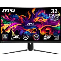 MediaMarkt MSI MPG 321CURX QD-OLED - 31.5 inch - 3840 x 2160 (Ultra HD 4K) - 0.03 ms - 240 Hz aanbieding
