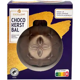 Albert Heijn AH Excellent Choco kerstbal gevuld met marshmallows aanbieding