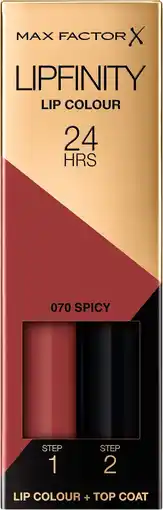 Amazon Max Factor Lipfinity Lip Colour 2-step Long Lasting lippenstift - 070 Spicy aanbieding