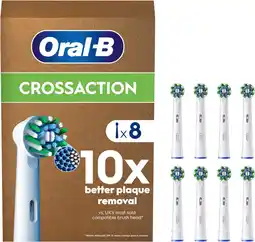Amazon Oral-B Pro Cross Action Opzetborstels, Wit, Verpakking Van 8 Stuks, Past In Brievenbus aanbieding