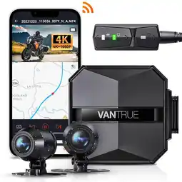 ANWB Vantrue F1 4K Dual Wifi GPS Motor dashcam Zwart aanbieding