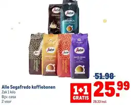 Makro Alle Segafredo koffiebonen aanbieding