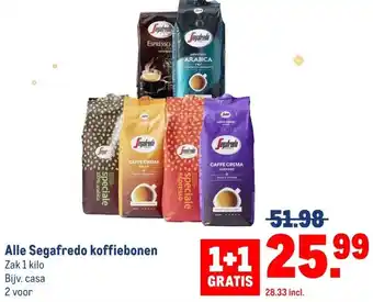 Makro Alle Segafredo koffiebonen aanbieding