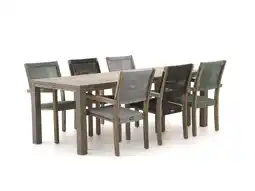 Kees Smit ROUGH-L Rope/ROUGH-S 220cm dining tuinset 7-delig stapelbaar aanbieding