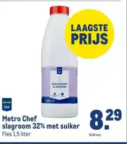 Makro Metro Chef slagroom 32% met suiker aanbieding