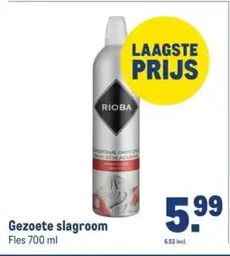 Makro Gezoete slagroom aanbieding