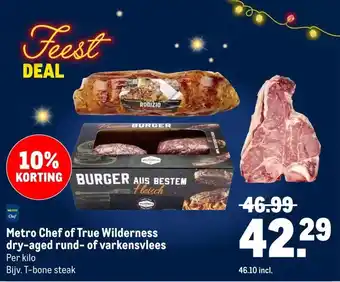 Makro Metro Chef of True Wilderness dry-aged rund- of varkensvlees aanbieding