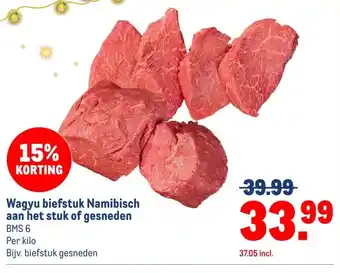 Makro Wagyu biefstuk Namibisch aan het stuk of gesneden aanbieding