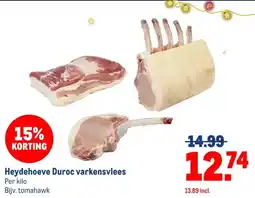 Makro Heydehoeve Duroc varkensvlees aanbieding