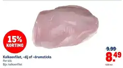Makro Kalkoenfilet, -dij of -drumsticks aanbieding