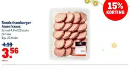 Makro Runderhamburger Amerikaans aanbieding