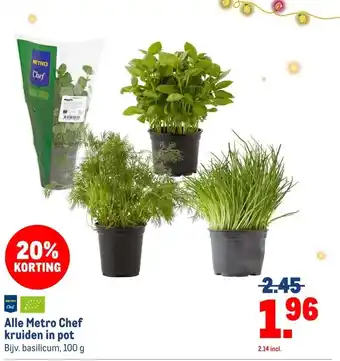 Makro Alle Metro Chef kruiden in pot aanbieding