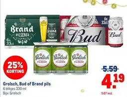 Makro Grolsch, Bud of Brand pils aanbieding