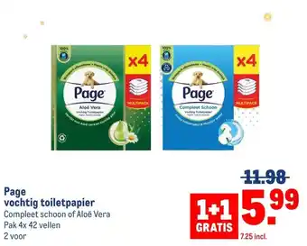Makro Page vochtig toiletpapier aanbieding