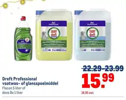 Makro Dreft Professional vaatwas- of glansspoelmiddel aanbieding