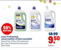 Makro Lenor Professional wasverzachter of Dash wasmiddel aanbieding