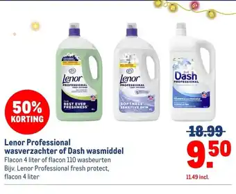 Makro Lenor Professional wasverzachter of Dash wasmiddel aanbieding