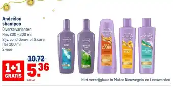 Makro Andrélon shampoo aanbieding