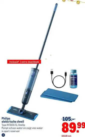 Makro Philips elektrische dweil aanbieding