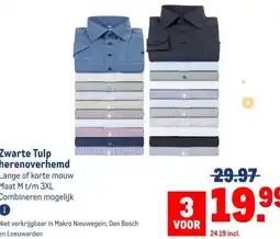 Makro Zwarte Tulp herenoverhemd aanbieding