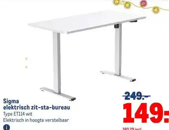 Makro Sigma elektrisch zit-sta-bureau aanbieding