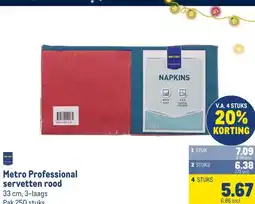 Makro Metro Professional servetten rood aanbieding
