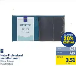 Makro Metro Professional servetten zwart aanbieding